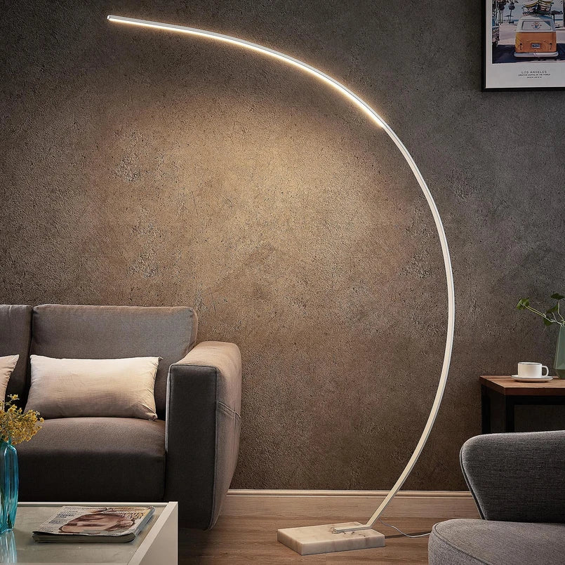 Lampadaire moderne en aluminium en forme de croissant