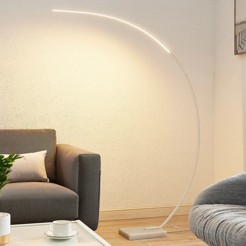 Lampadaire moderne en aluminium en forme de croissant