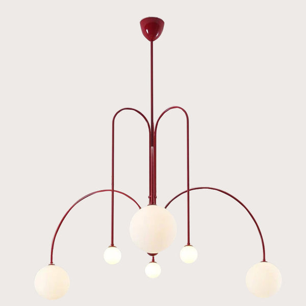 Moderne hvid rund glas pendellampe