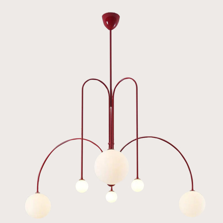 Moderne hvid rund glas pendellampe