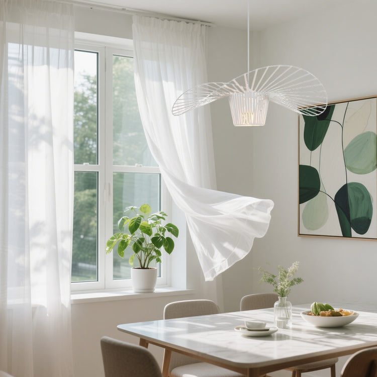 Glarefusion Modern Simple Fabric Hat Shape Pendant Light