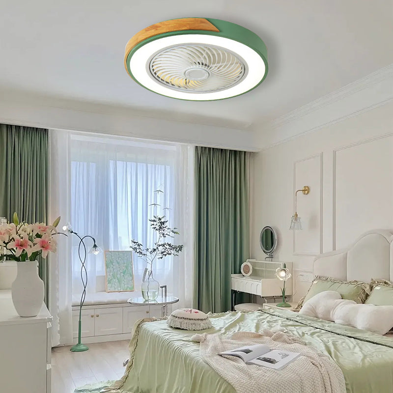 Ventilatori da soffitto contemporanei in legno con luci a LED