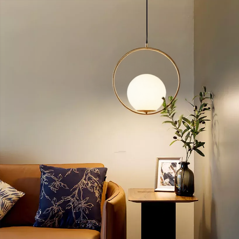 Lampadario moderno a sfera in vetro smerigliato Glarefusion