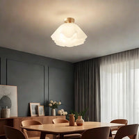 Moderne weiße Blume Semi Flush Mount Deckenlampe