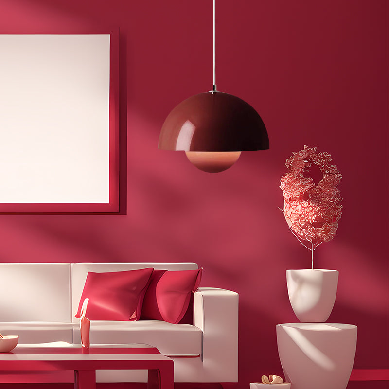 Luce a sospensione moderna colorata di luce rotonda
