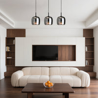 Glarefusie Modern Black Glass Pendant Light