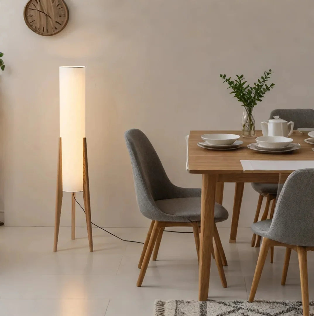 Nordic Solid Wood Floor Lamp