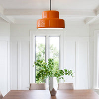 Moderne Vintage Bauhaus Orange Pendelleuchte