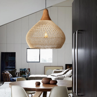 Glarefusion Vintage Rattan Woven Chandelier