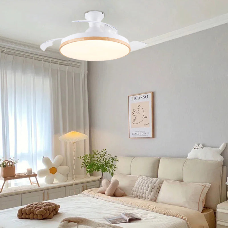 Sleek Flush Mount Ceiling Fan with LED Light