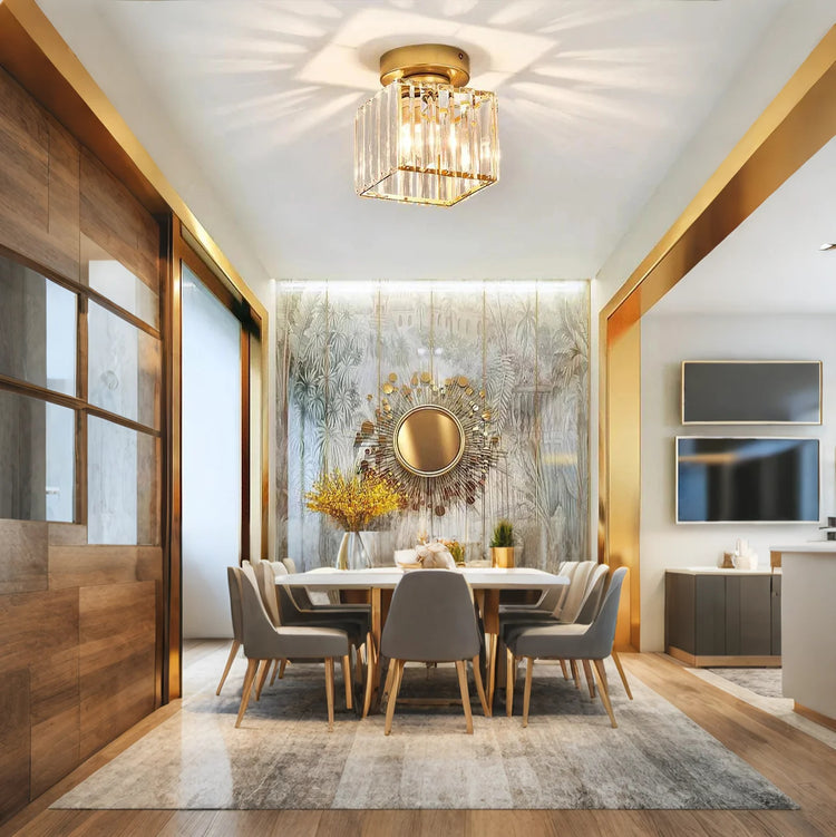 GlareFusion Modern Nordic Crystal Glass LED Ceiling Light