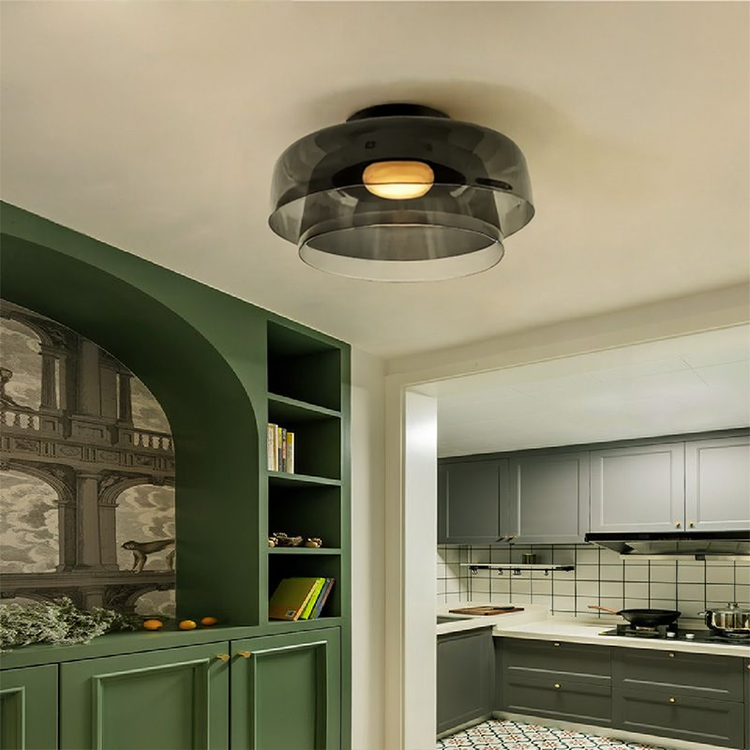 Plafonnier créatif en vitrail multicouche Glarefusion