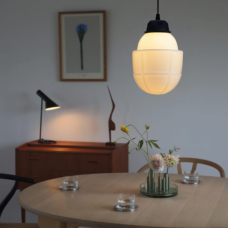 Vintage Frosted Glass Pendant Light