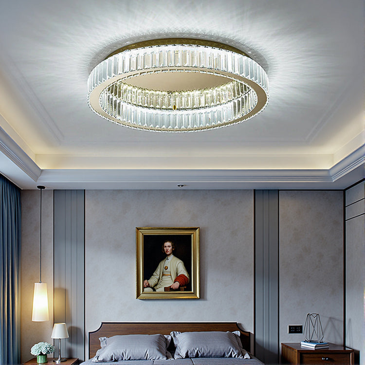 Moderne kreativ rund krystal loftslampe