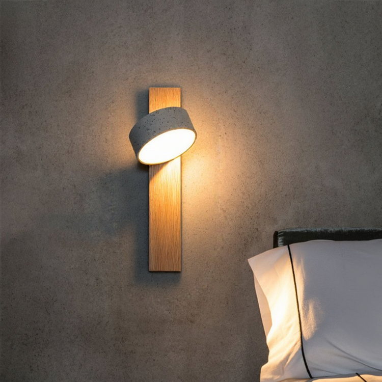 Råhvid travertin væglampe