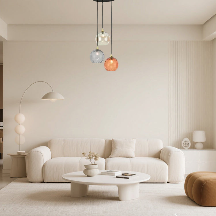 Glarefusion moderne simpelt farvet vandmønster glaskugle pendel lys