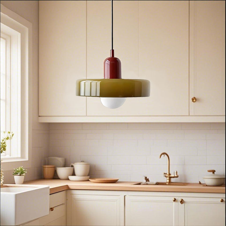 Glarefusion Lampe à suspension LED en verre Bauhaus moderne