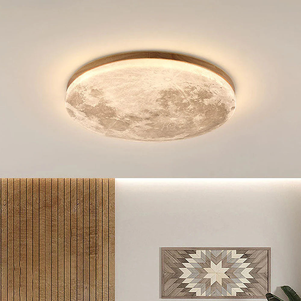 Plafonnier rond moderne et créatif en forme de lune