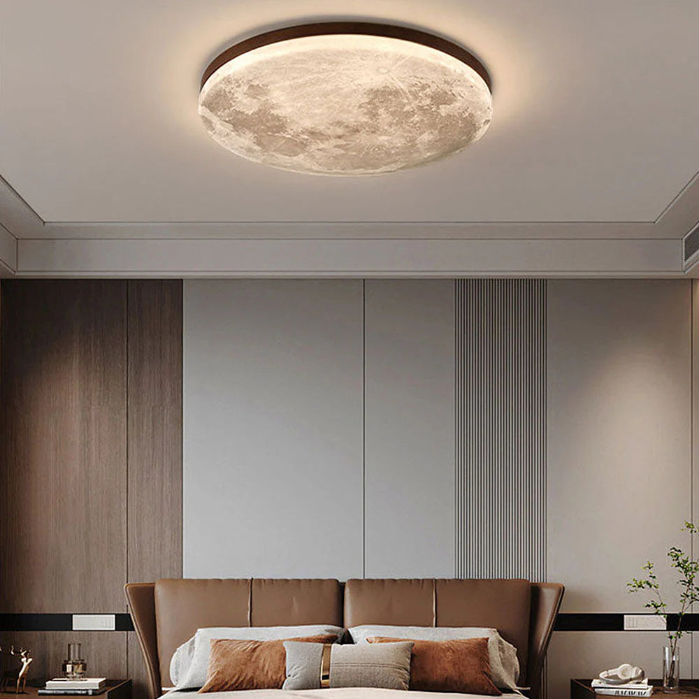 Plafonnier rond moderne et créatif en forme de lune