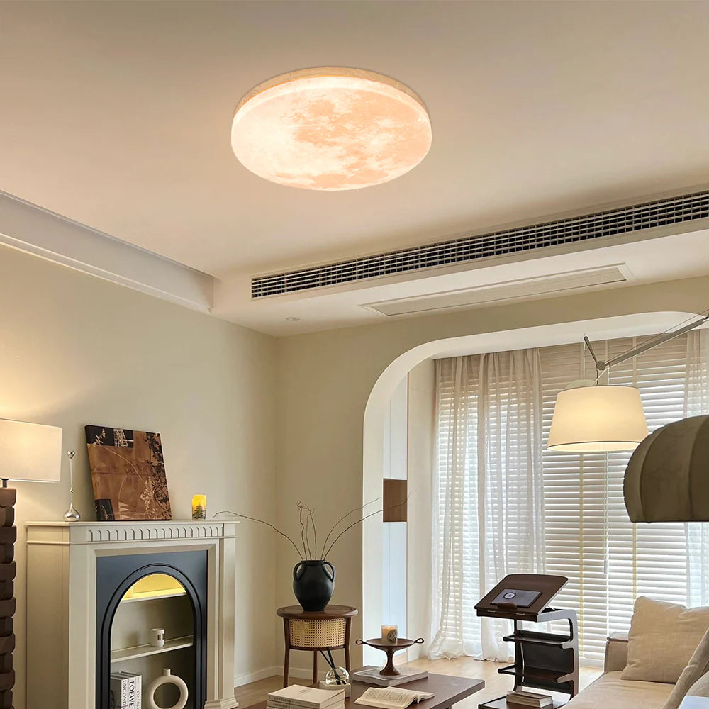 Modern Creative Moon Round Ceiling Light