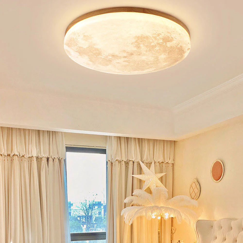Plafonnier rond moderne et créatif en forme de lune