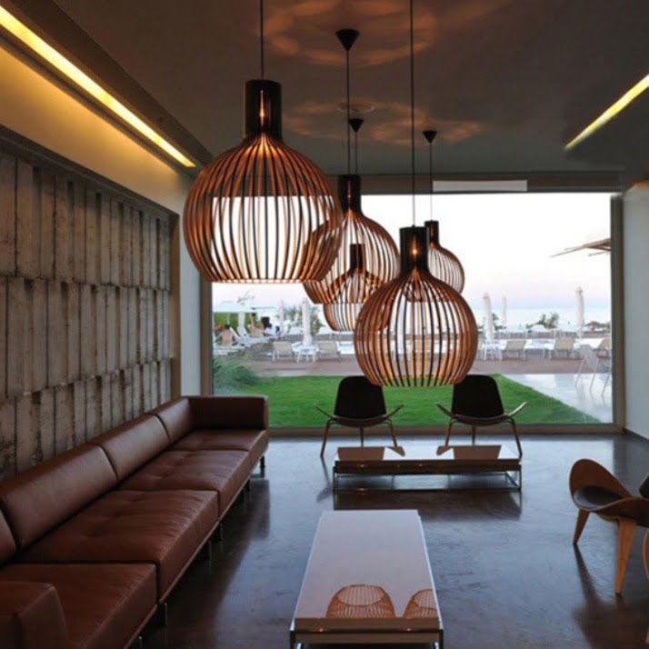 Glarefusion Vintage wooden Pendant Light
