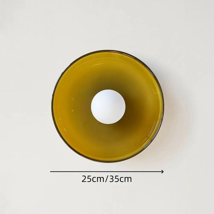 Moderne runde Deckenleuchte aus Glas