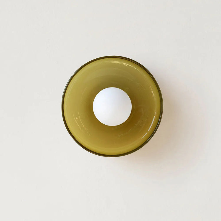 Moderne runde Deckenleuchte aus Glas