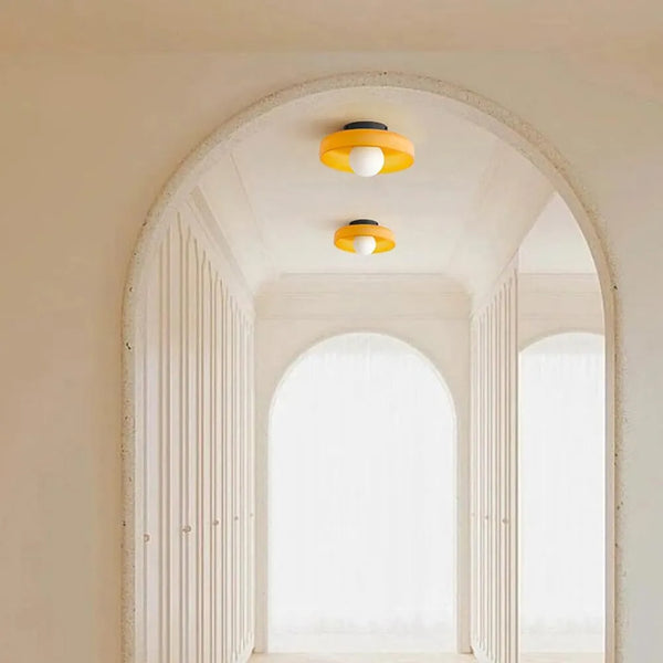 Moderne rund glasloftslampe