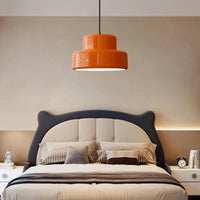 Moderne Vintage Bauhaus Orange Pendelleuchte