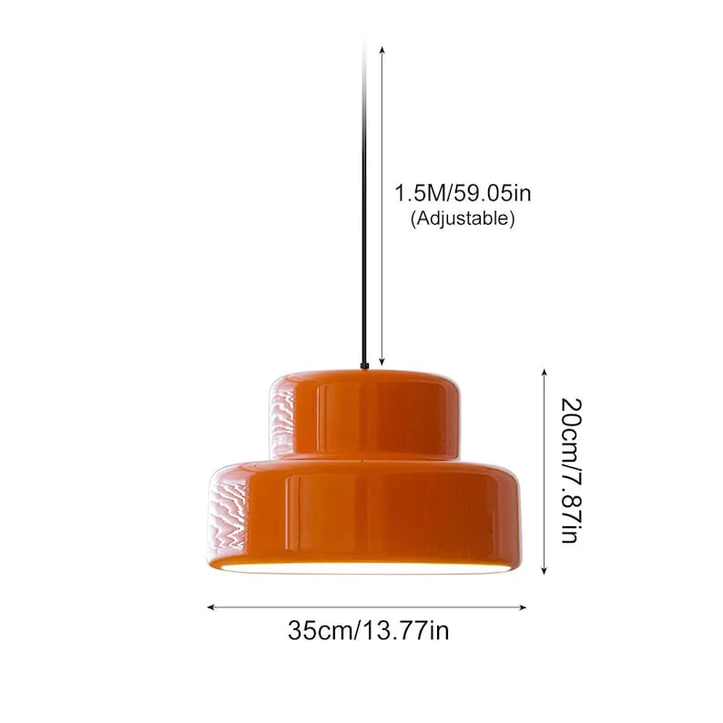 Lampe à Suspension Orange Bauhaus Vintage Moderne