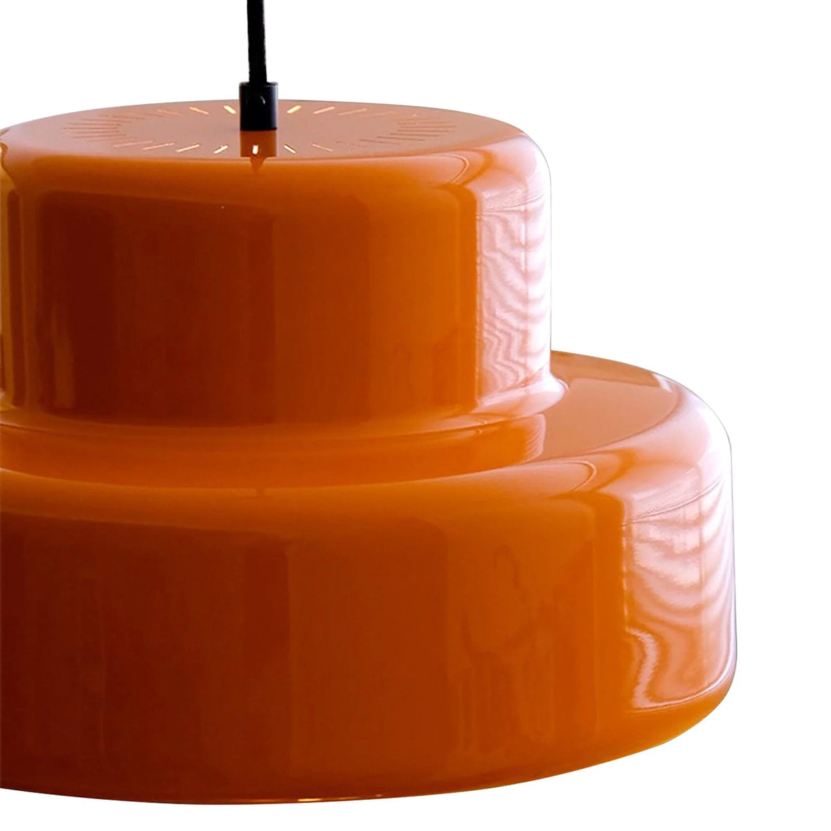 Moderne Vintage Bauhaus Orange Pendelleuchte