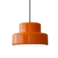 Moderne Vintage Bauhaus Orange Pendelleuchte
