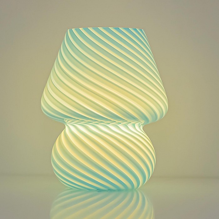 Retro kreativ glas champignon bordlampe