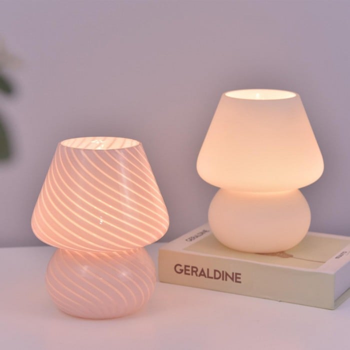 Retro kreativ glas champignon bordlampe
