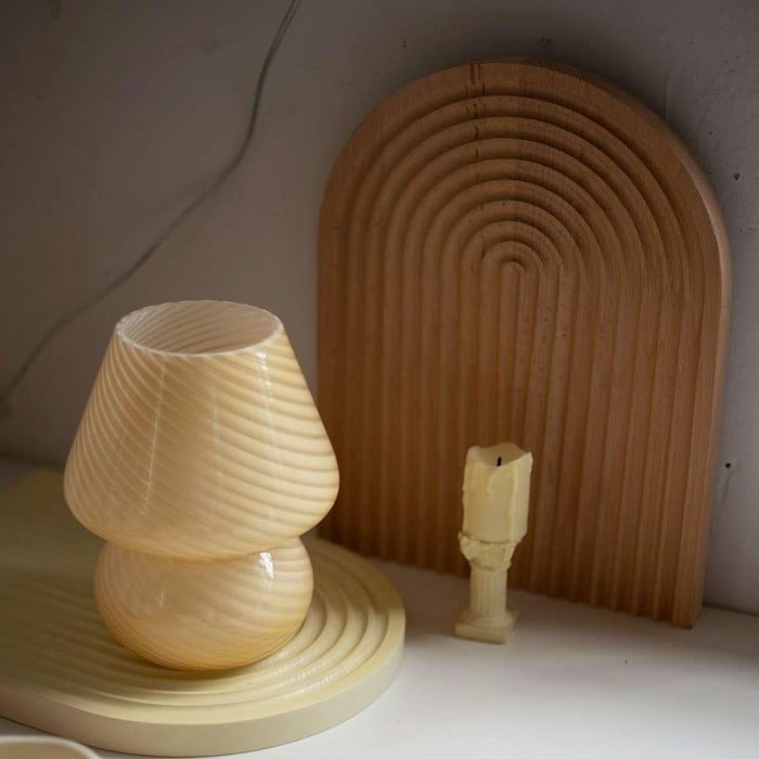 Retro kreativ glas champignon bordlampe