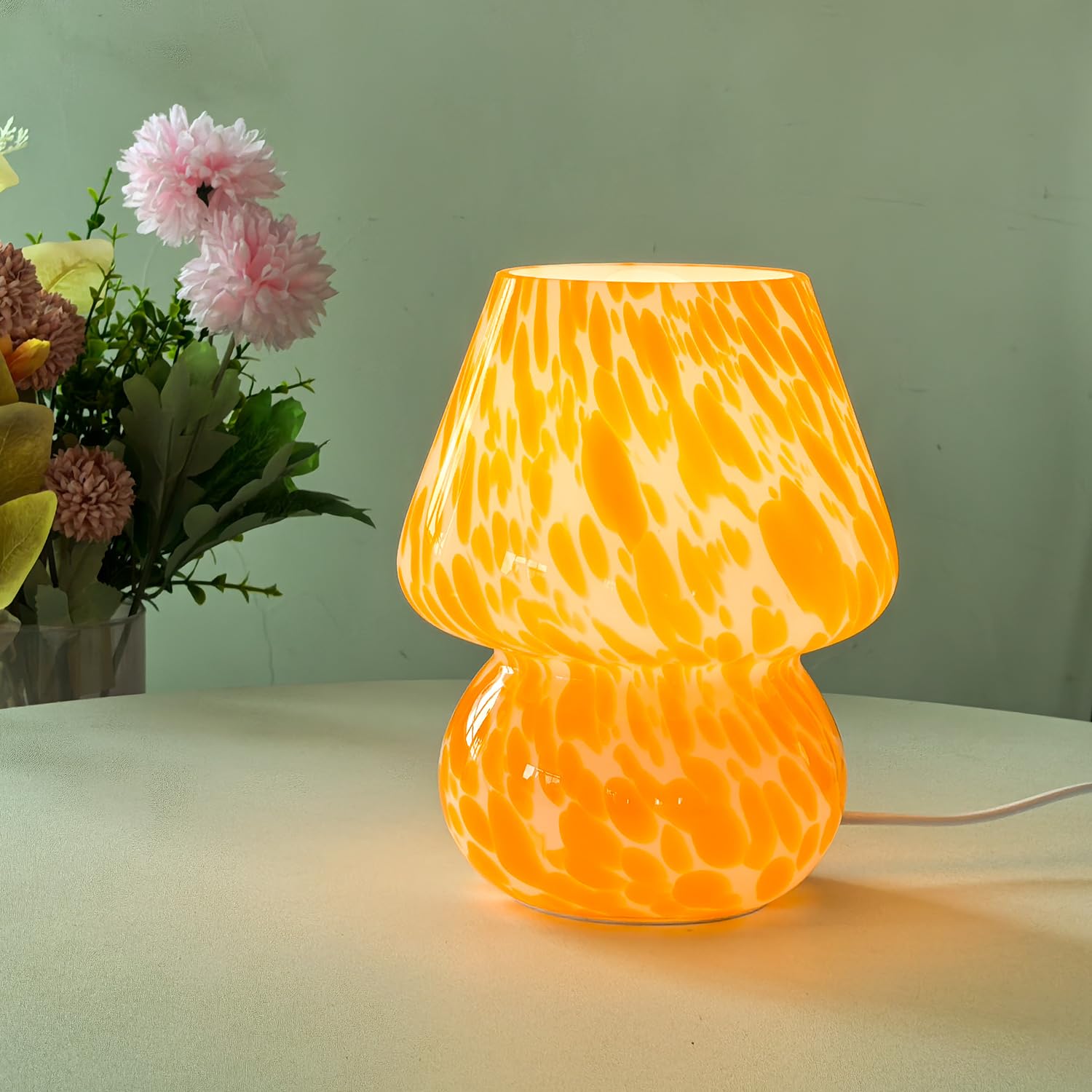 Retro kreativ bordslampa för svamp i glas