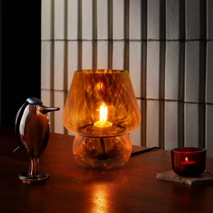 Retro kreativ glas champignon bordlampe