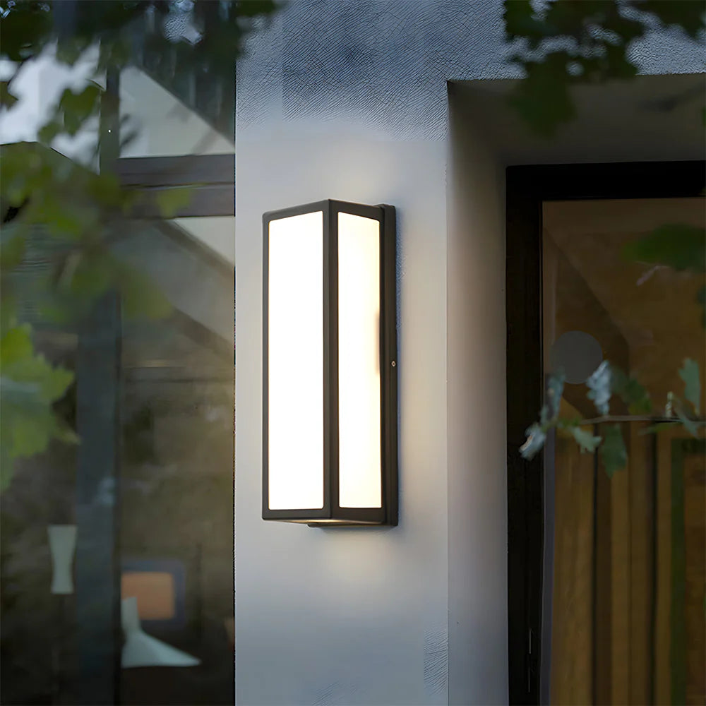 Lampada da parete per esterni a LED impermeabile moderna con hardware nero