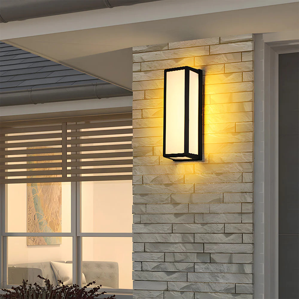 Lampada da parete per esterni a LED impermeabile moderna con hardware nero
