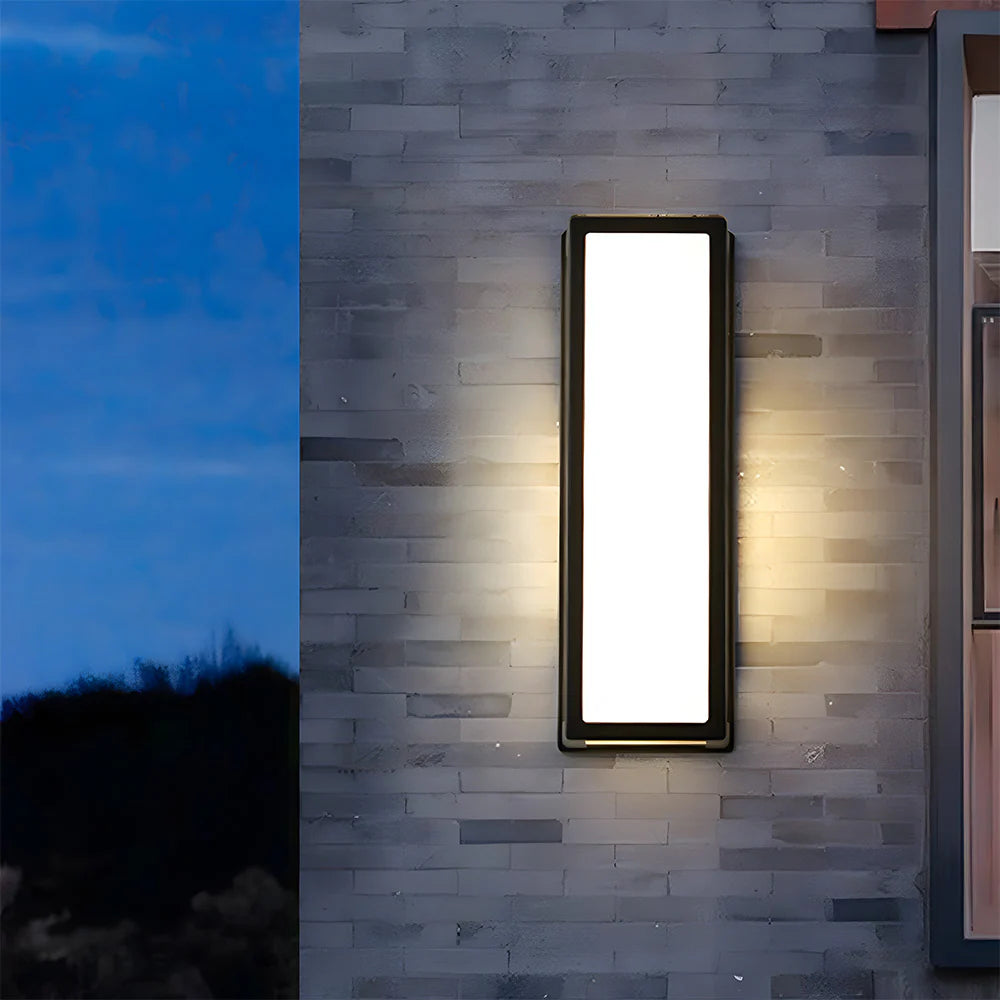 Lampada da parete per esterni a LED impermeabile moderna con hardware nero
