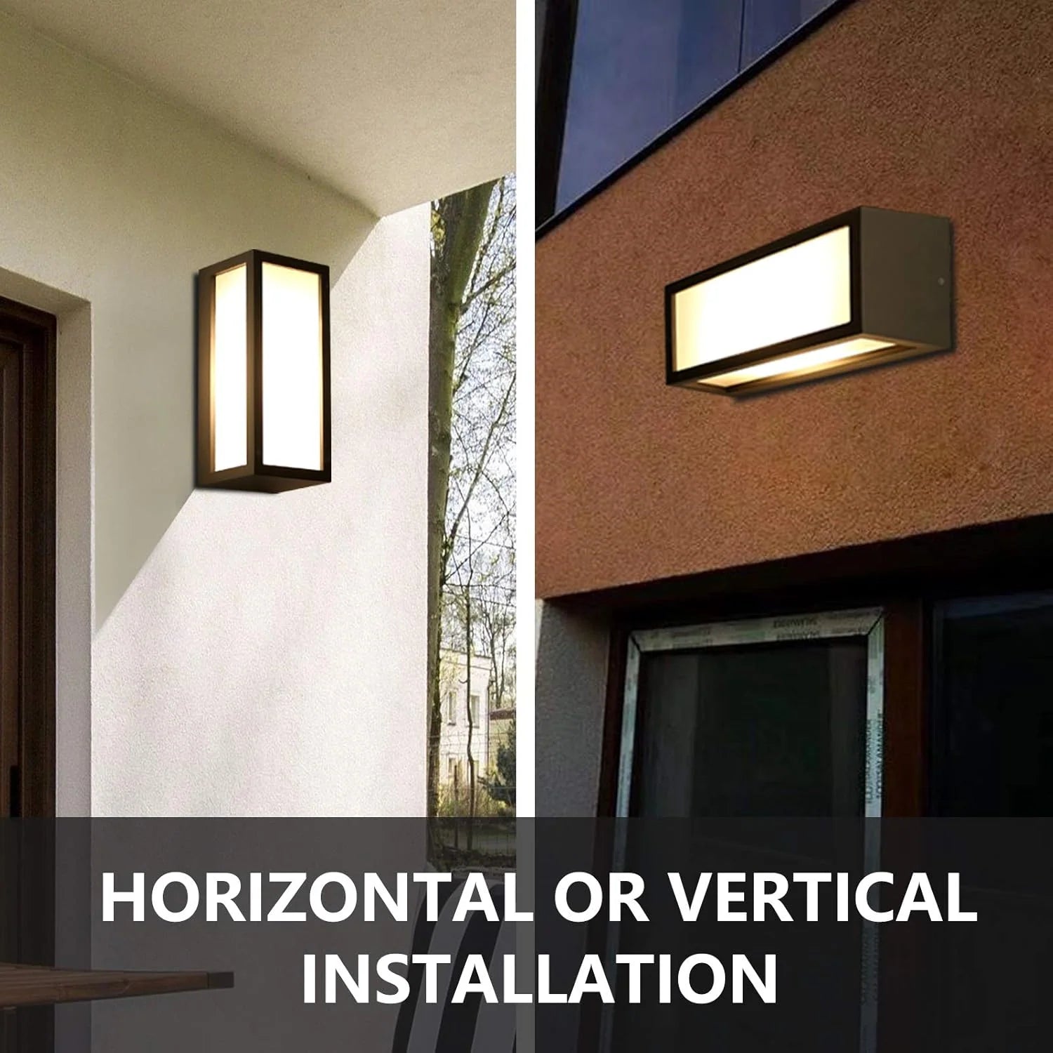 Lampada da parete per esterni a LED impermeabile moderna con hardware nero