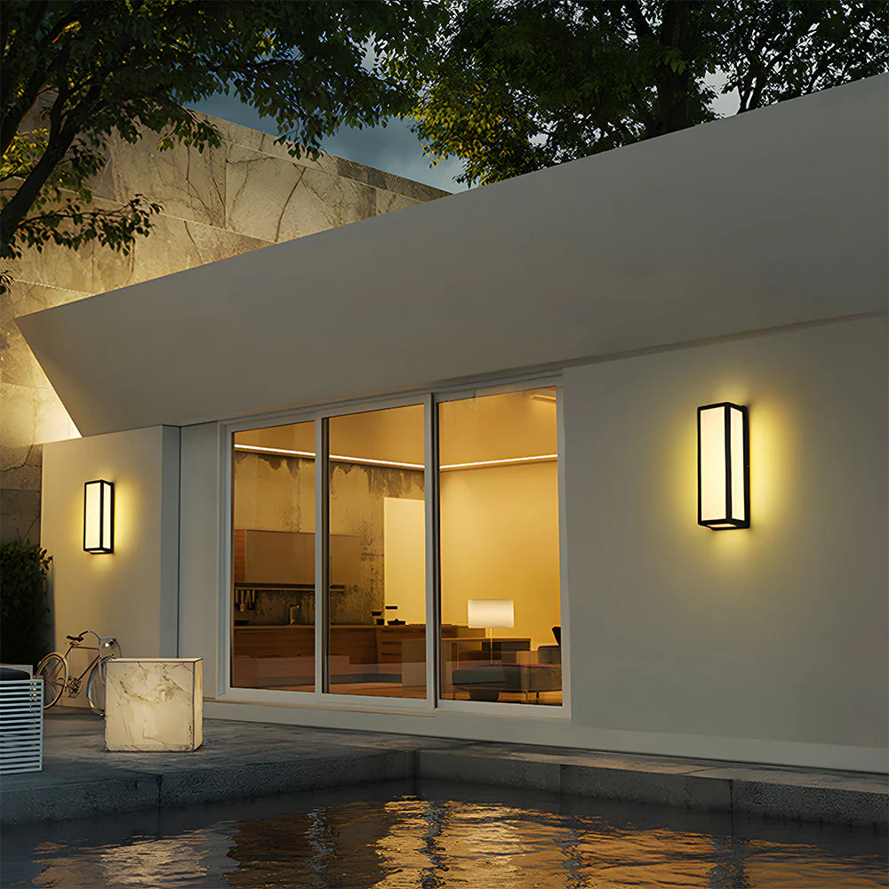 Lampada da parete per esterni a LED impermeabile moderna con hardware nero