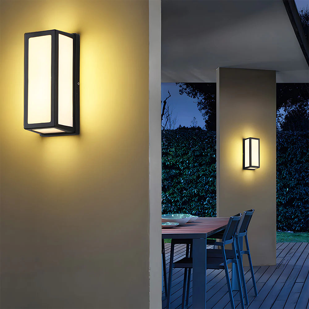Lampada da parete per esterni a LED impermeabile moderna con hardware nero