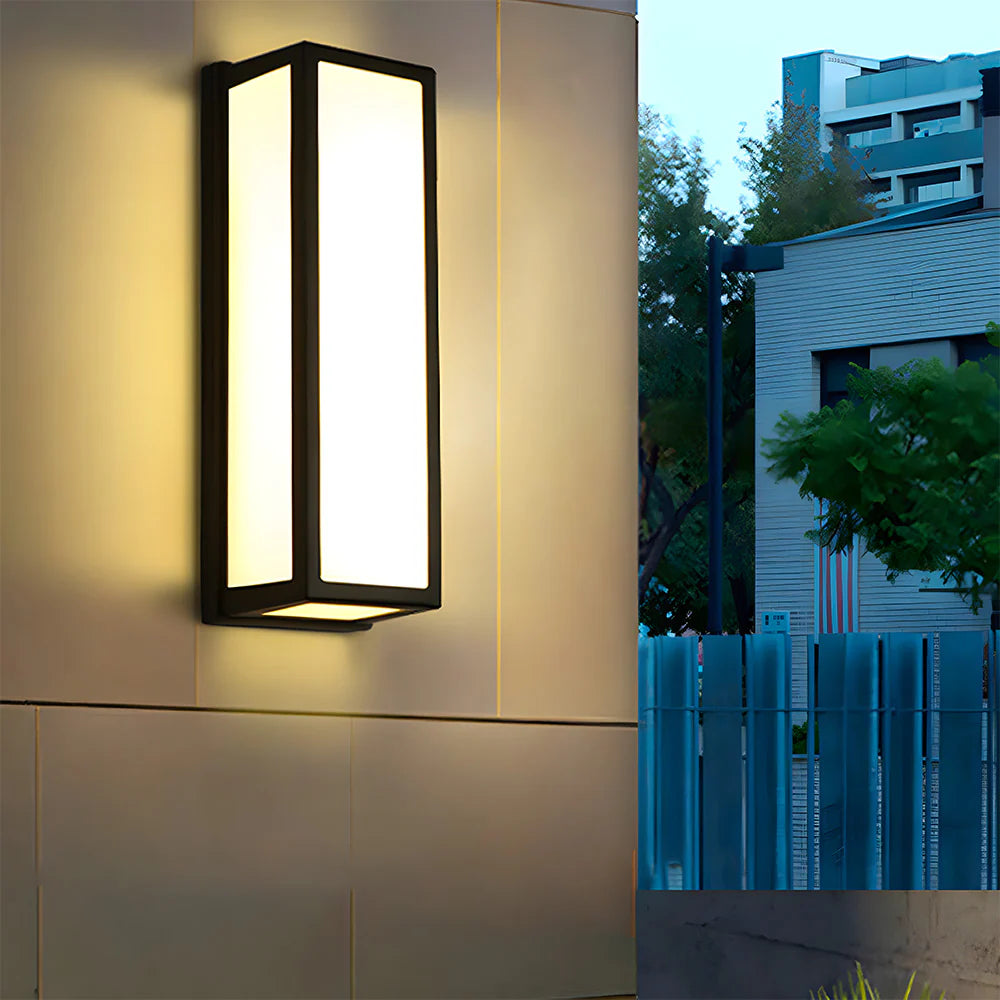 Lampada da parete per esterni a LED impermeabile moderna con hardware nero