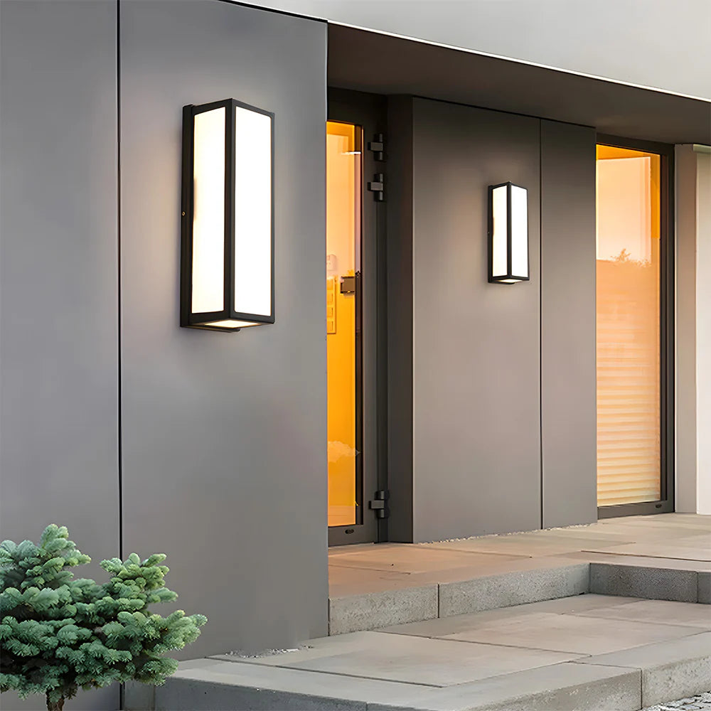 Lampada da parete per esterni a LED impermeabile moderna con hardware nero