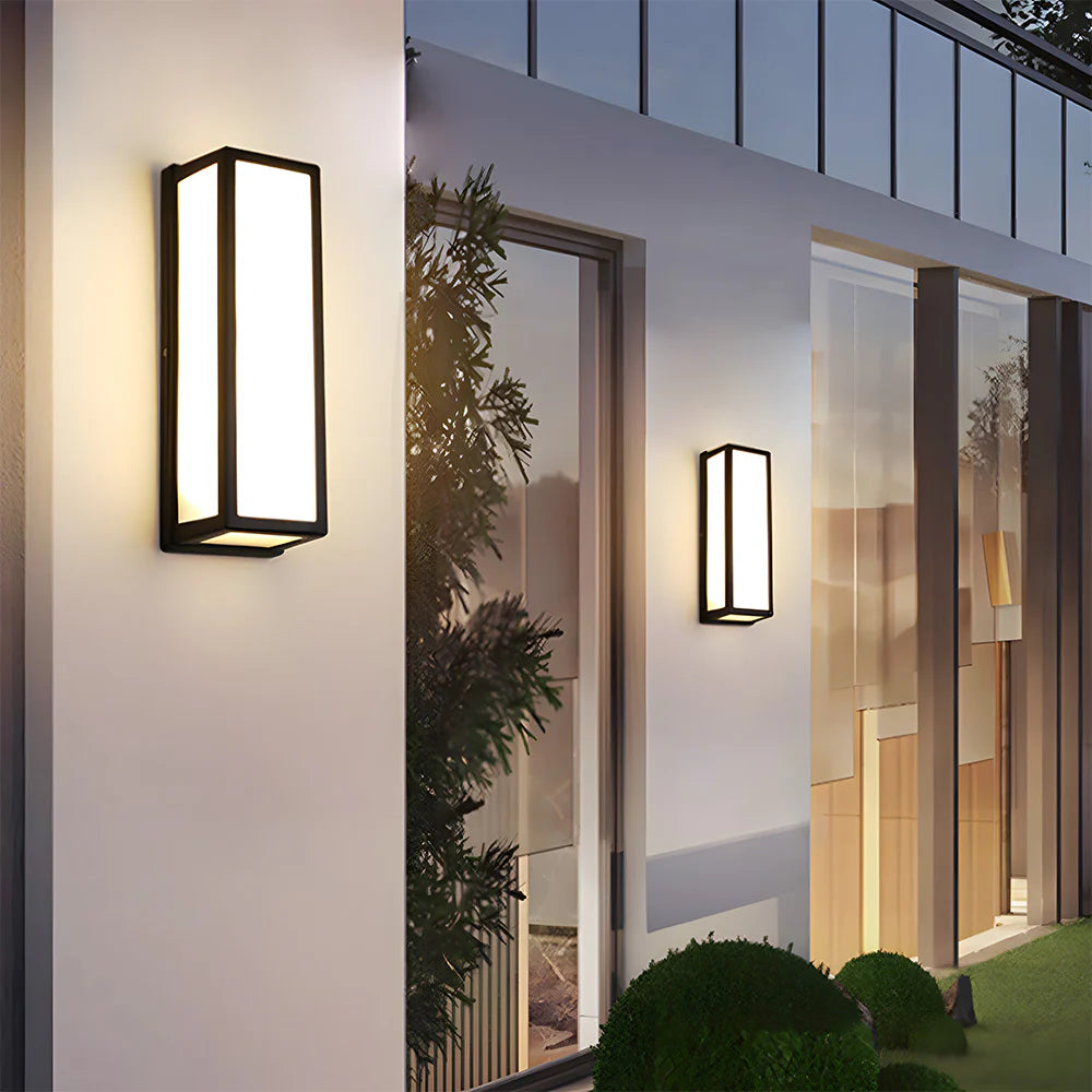 Lampada da parete per esterni a LED impermeabile moderna con hardware nero