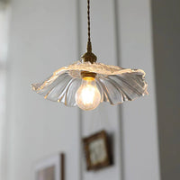 Retro Lotus Leaf Shape Glass Pendant Lamp