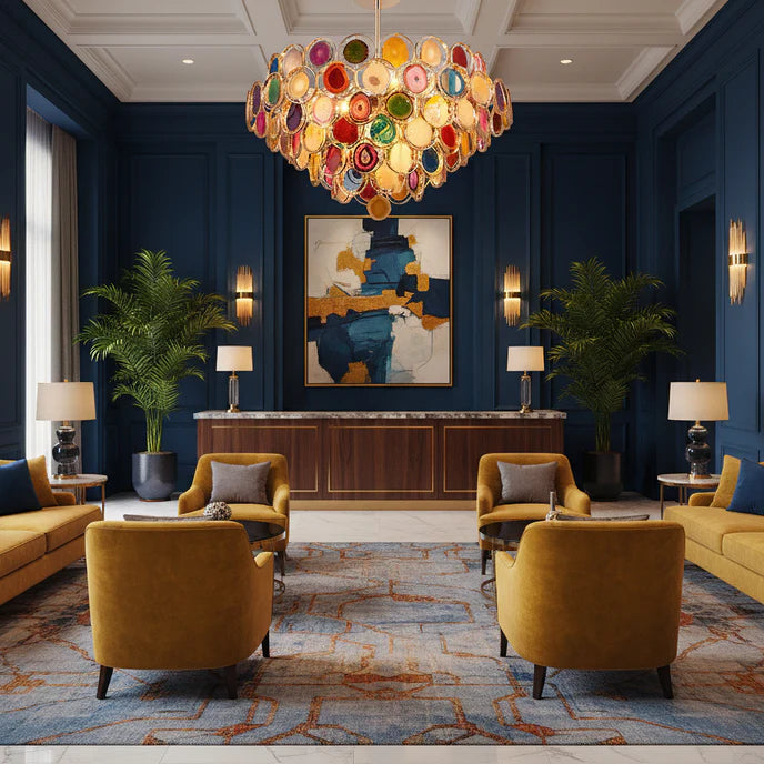 Boho Luxe Rainbow Agate Chandelier