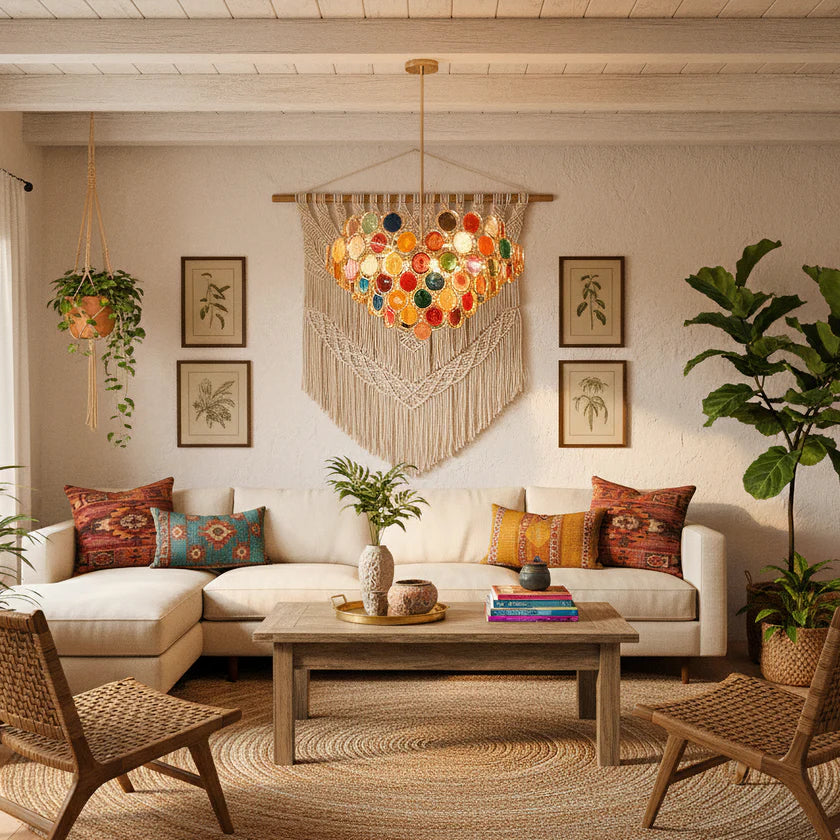 Boho Luxe Rainbow Agate Chandelier